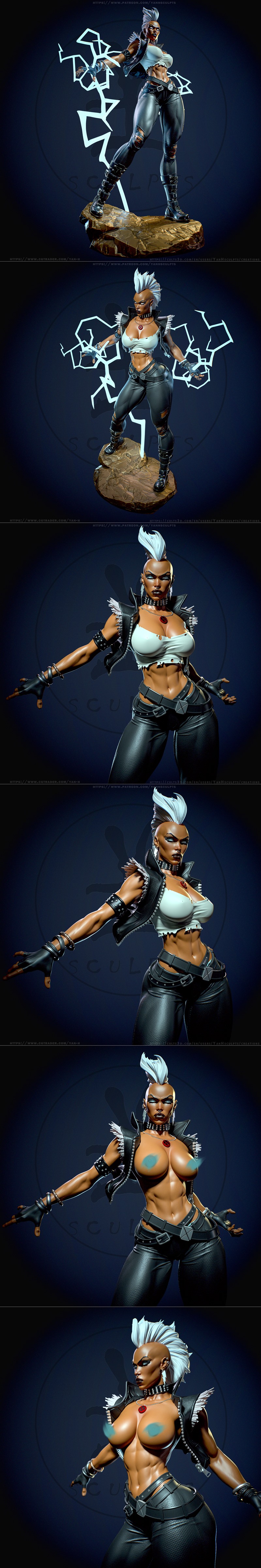 Yan-H工作室风暴角色3D打印模型|Yan-H – Marvel – Storm – 3D Print Model STL