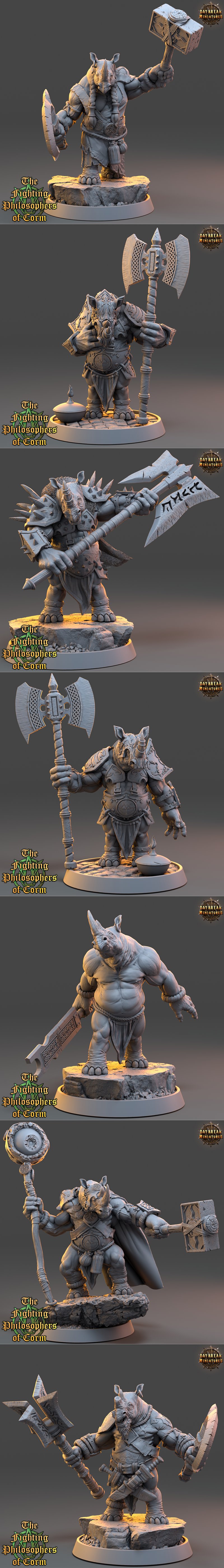 Daybreak Miniatures《战斗哲人》3D打印模型套装|Daybreak Miniatures – The Fighting Philosophers of Corm Complete Pack – 3D Print Model STL
