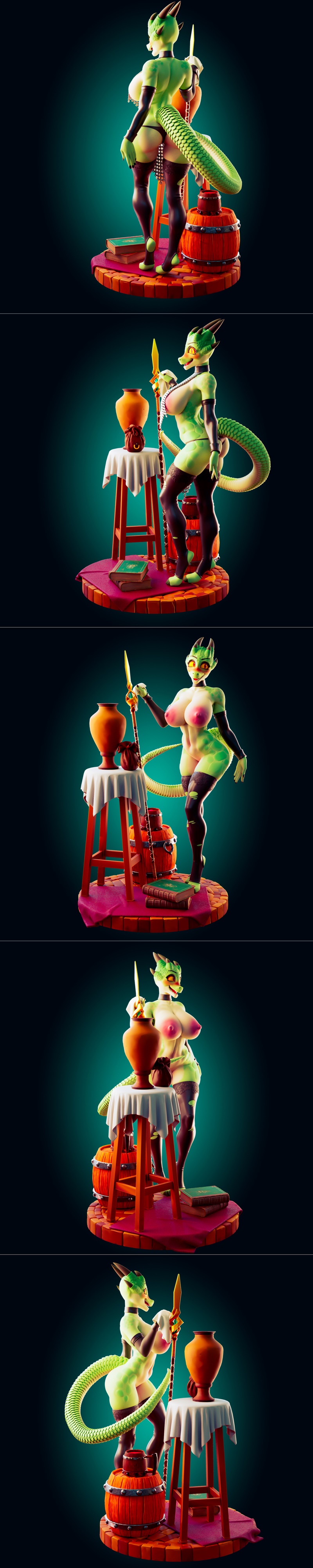 Rhu角色3D打印模型|Officer Rhu – Lifts Her Tail – 3D Print Model STL