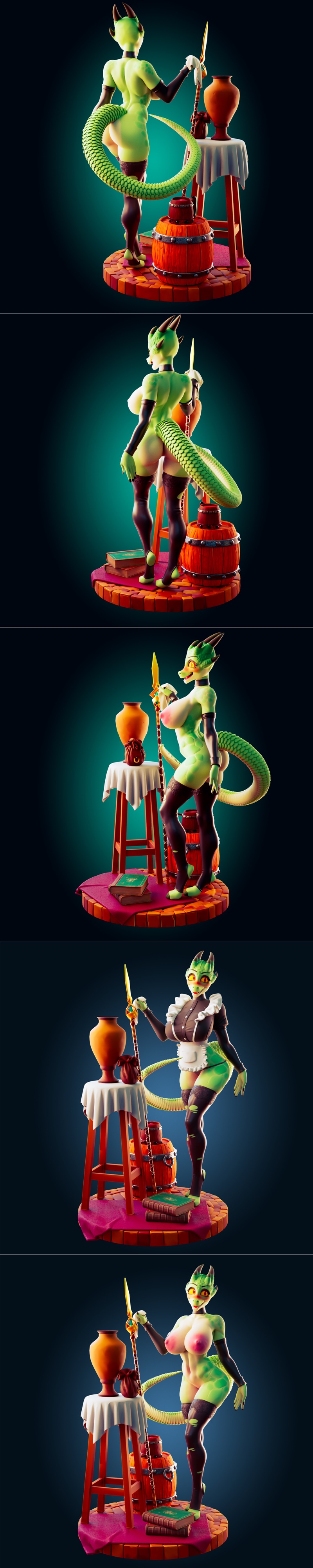 Rhu角色3D打印模型|Officer Rhu – Lifts Her Tail – 3D Print Model STL