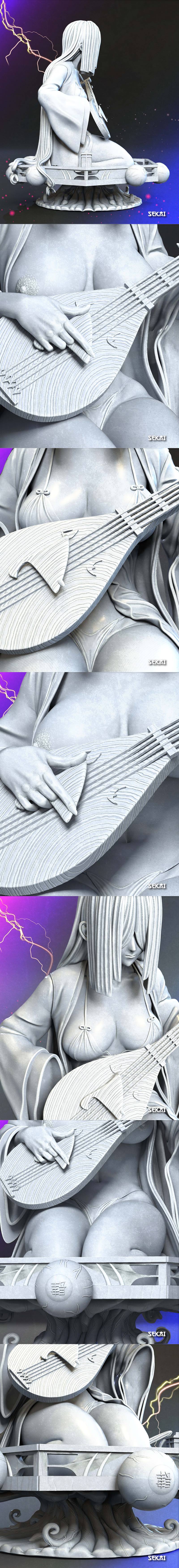 三渲二·鬼灭之刃·我妻善逸·3D打印模型|Sekai 3D – Demon Slayer – Nakime – 3D Print Model STL