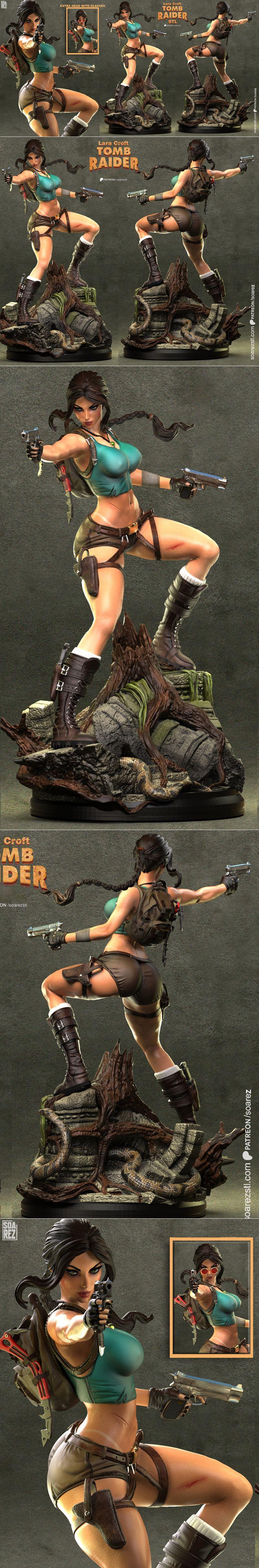 Soarez 3D打印模型：卢拉·克罗夫特|Soarez 3d – Lara Croft – 3D Print Model STL