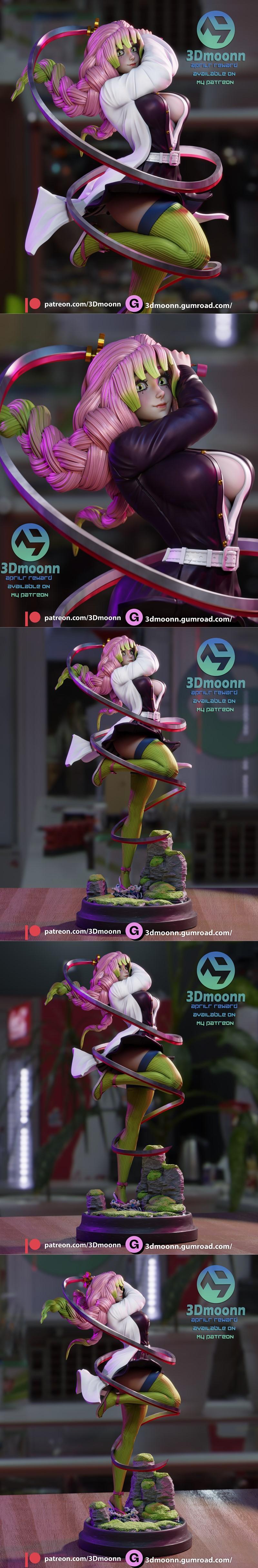 3Dmoonn – Demon Slayer – Mitsuri Kanroji – 3D Print Model STL