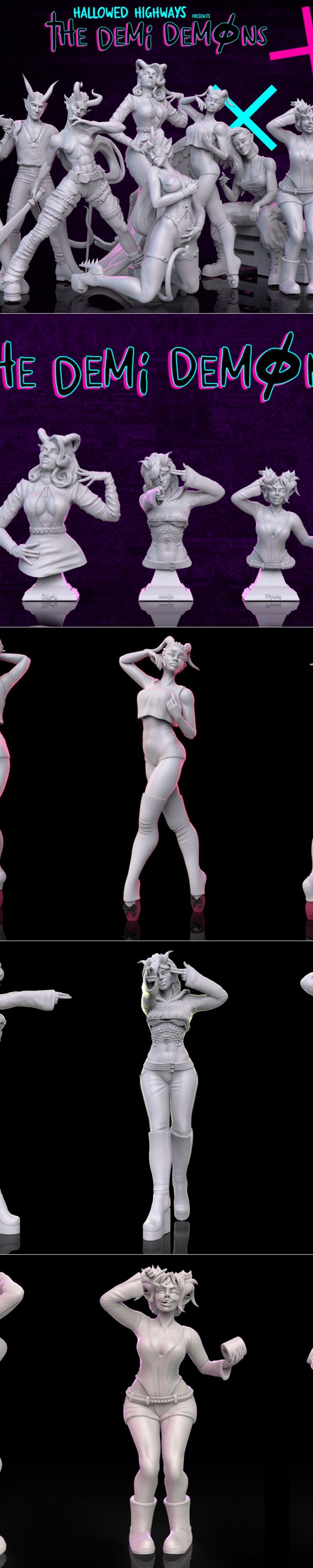 Bella Nacht Miniatures – The Demi Demons – 3D Print Model STL