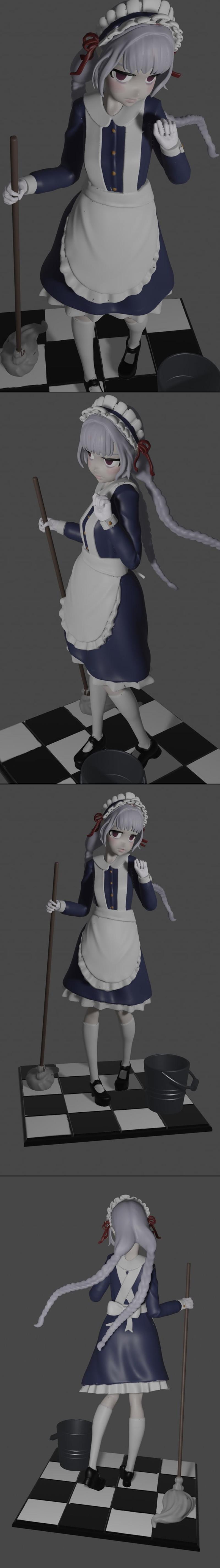 Shy Maid 3D打印模型|Shy Maid – 3D Print Model STL