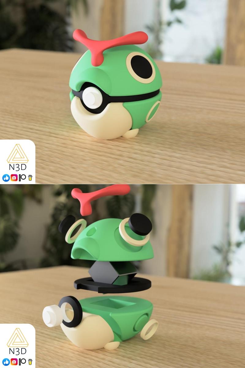 Caterpie - 3D打印模型|Caterpie – 3D Print Model STL