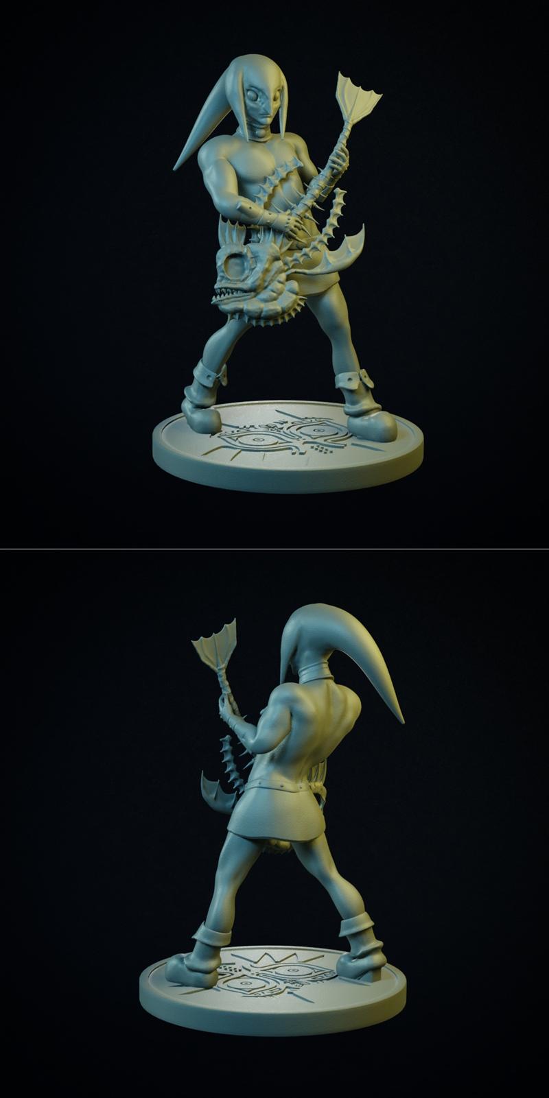 塞尔达传说：马里奥面具 - 扎拉·林克 - 3D打印模型|Majoras Mask – Zora Link – 3D Print Model STL