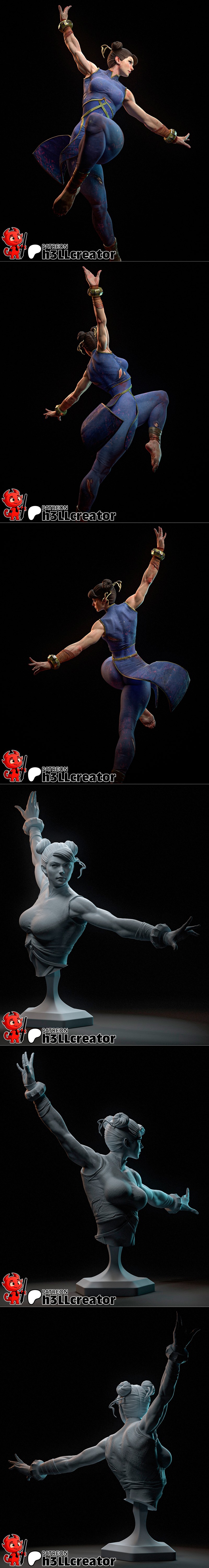 H3LL creator – 韩服丽 – 3D打印模型|h3LL creator – Chun Li – 3D Print Model STL