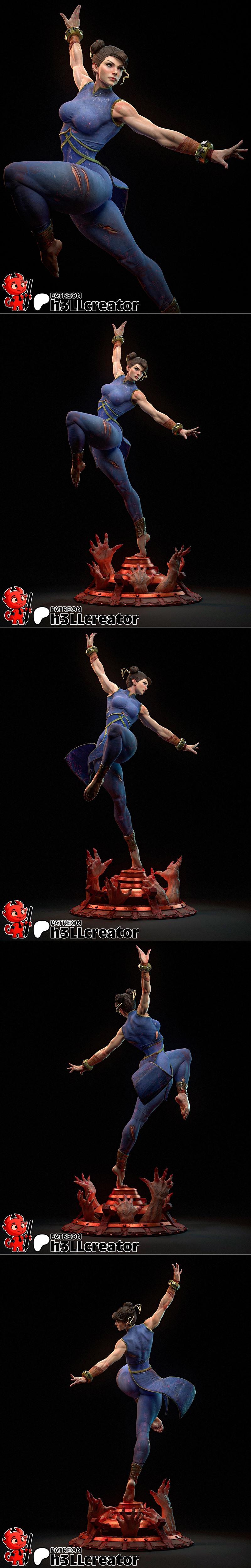 H3LL creator – 韩服丽 – 3D打印模型|h3LL creator – Chun Li – 3D Print Model STL