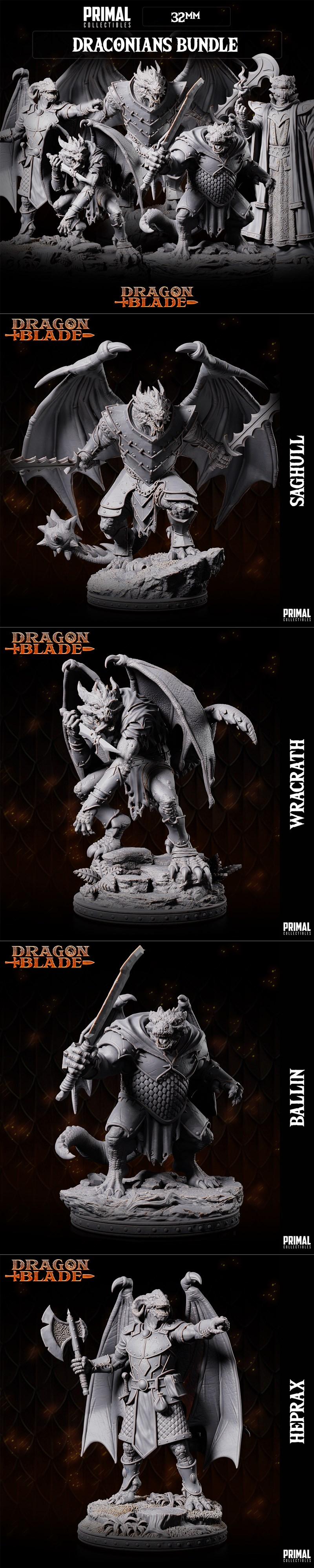PRIMAL Collectibles龙剑3D打印模型|PRIMAL Collectibles – Draconians Bundle – DragonBlade – 3D Print Model STL