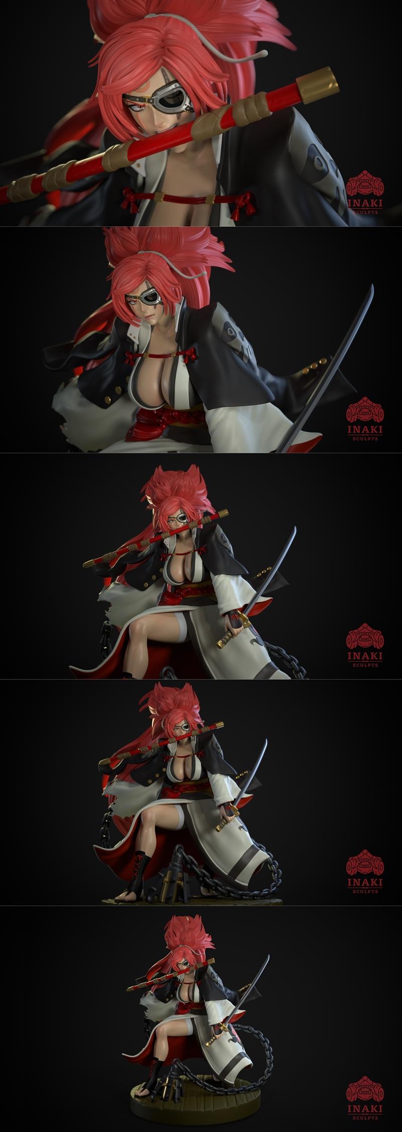 Inaki工作室打造的《饿狼传》巴金斯3D打印模型|Inaki Sculpts – Guilty Gear – Baiken – 3D Print Model STL