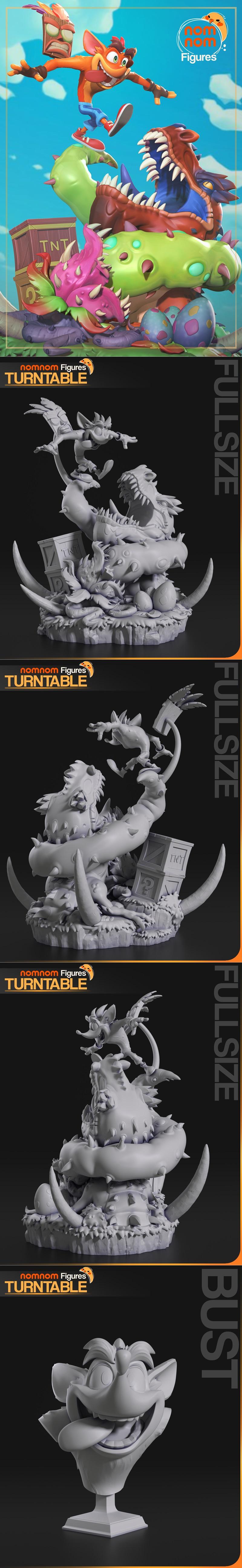 Crash Bandicoot 3D打印模型|NomNom Figures – Crash Bandicoot – 3D Print Model STL