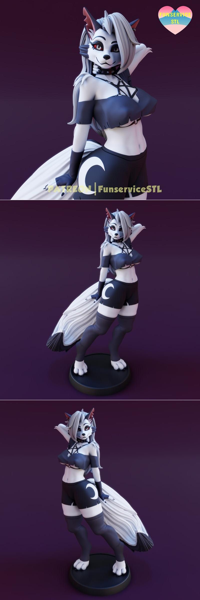 Funservice - 狼系小女友 - 3D打印模型|Funservice – Wolf Waifu – 3D Print Model STL