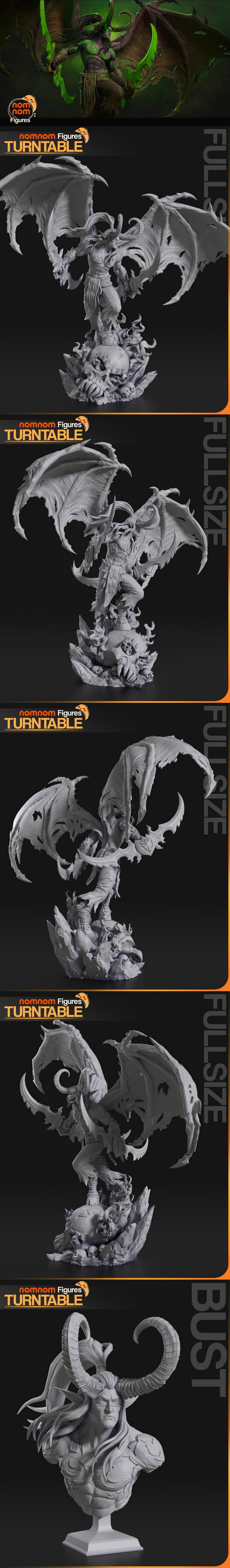 魔兽世界伊利丹·怒风 3D打印模型|NomNom Figures – Illidan Stormrage – World of Warcraft – 3D Print Model