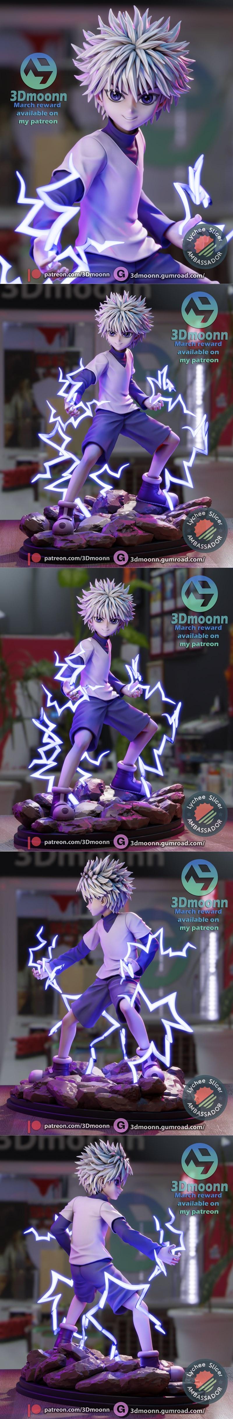 3D打印模型：Hunter X Hunter Killua 赛罗形态|3Dmoonn – Killua – Hunter X Hunter – 3D Print Model STL
