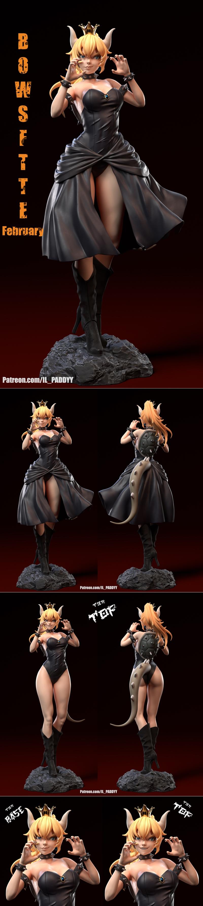 超级马里奥 皮卡丘 3D打印模型|Il Paddyy – Super Mario – Bowsette – 3D Print Model STL