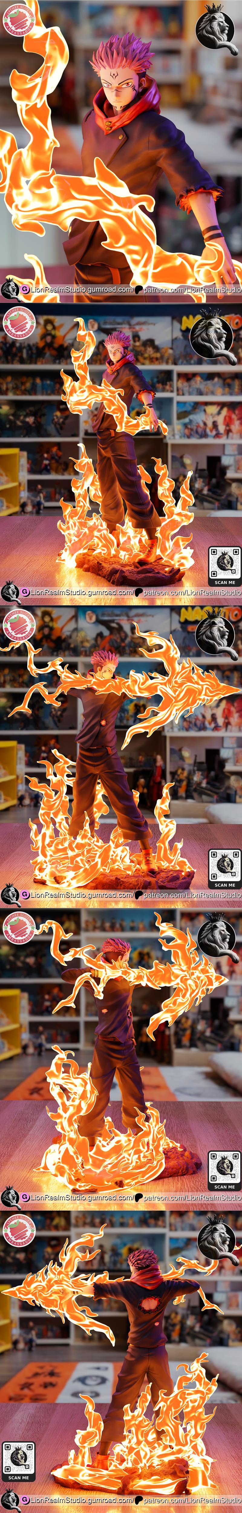 莲华域工作室 - 魔禁 - 狮子御前苏纳（伊藤）3D打印模型|LionRealm Studio – Jujutsu Kaisen – Ryomen Sukuna (Itadori) – 3D Print Model STL