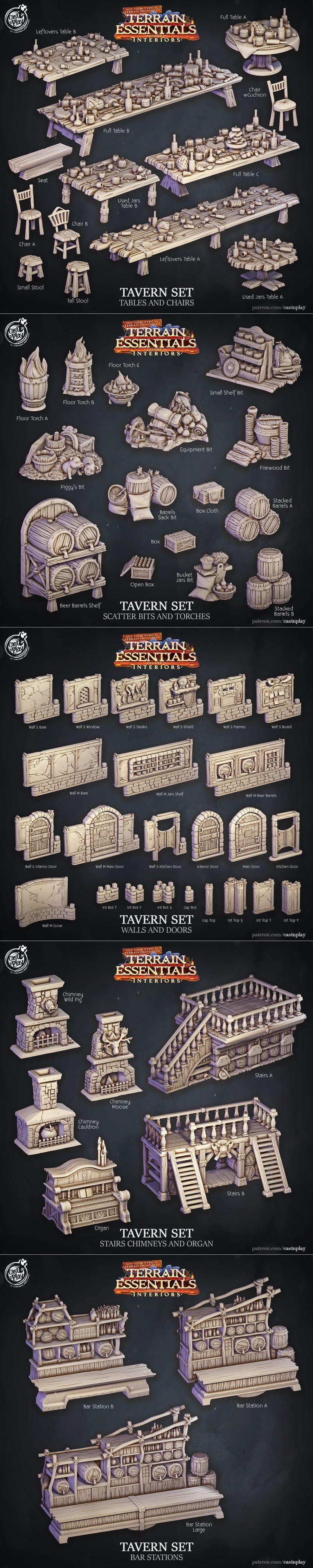 Cast n Play – 酒馆套装 – 3D打印模型|Cast n Play – Tavern Set – 3D Print Model STL