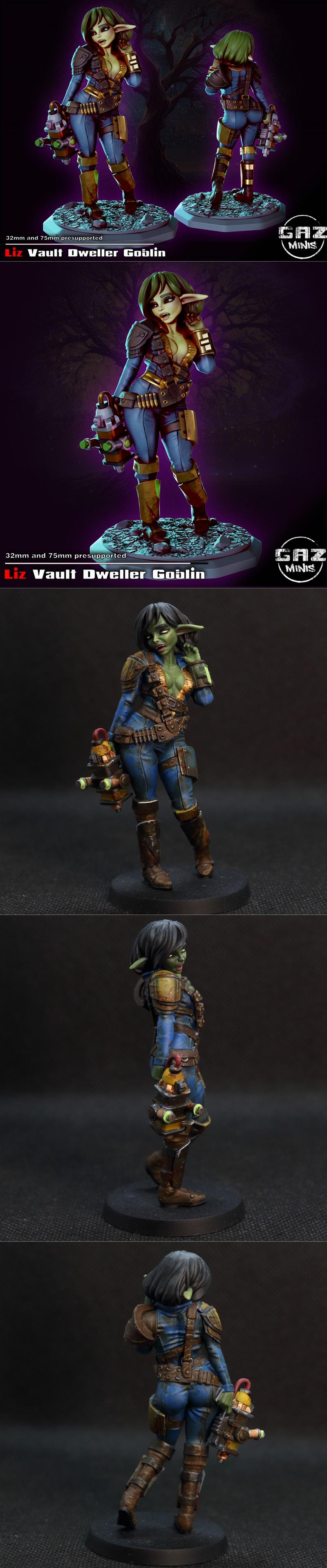Gaz Minis-暗影洞窟地精-3D打印模型|Gaz Minis – Vault Dweller Goblin – 3D Print Model STL