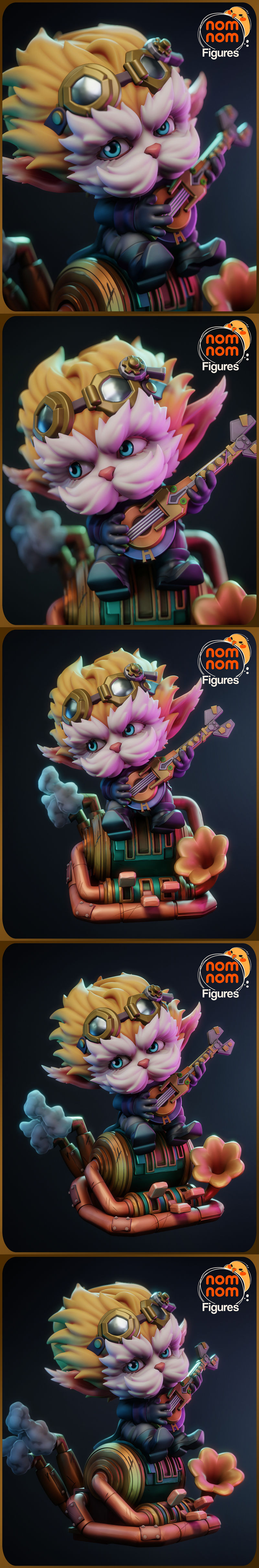 动漫《Arcane》萌系3D打印模型：希梅尔丁格（Heimerdinger）|NomNom Figures – Chibi Heimerdinger – Arcane – 3D Print Model