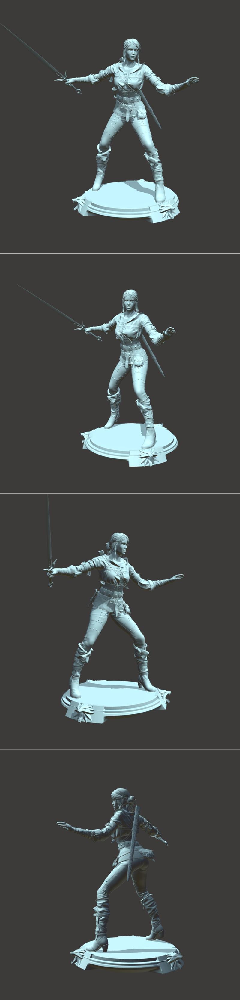 西幻巫师：奇莉与齐雷亚尔3D打印模型|Ciri – Zireael – The Witcher – 3D Print Model STL