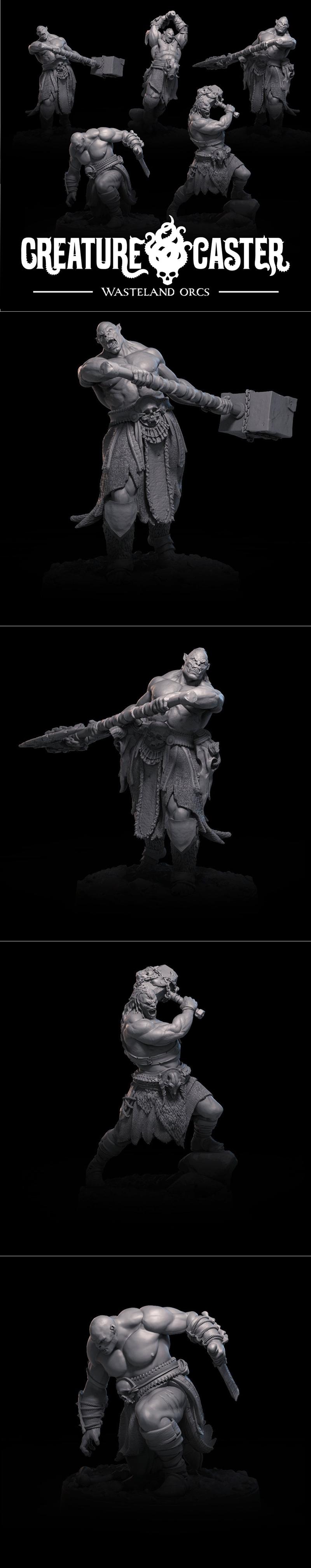 荒野兽人劫掠者 - 3D打印模型|Creature Caster – Wasteland Orc Raiders – 3D Print Model STL