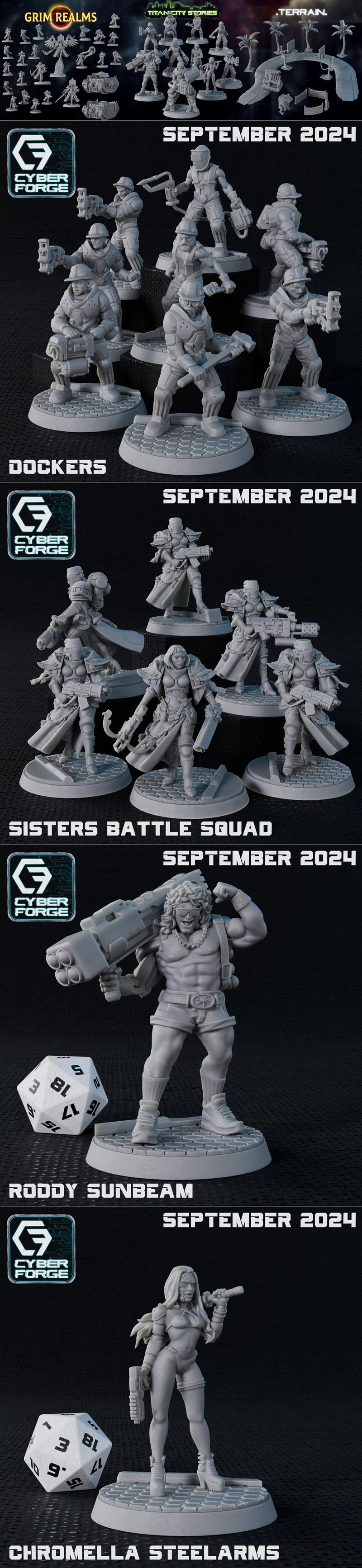 钛forge迷你模型 - 反乌托邦女战士 - 9月2024 bikini burnout 3D打印模型|Titan Forge Miniatures – Cyber Forge – Bikini Burnout September 2024 – 3D Print Model STL