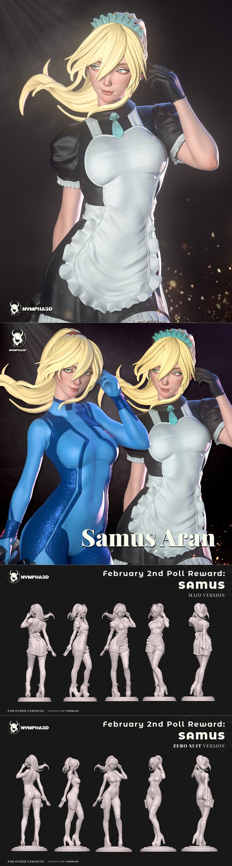 Nympha系列 Metroid Samus Aran 3D打印模型|Nympha – Metroid – Samus Aran – 3D Print Model STL