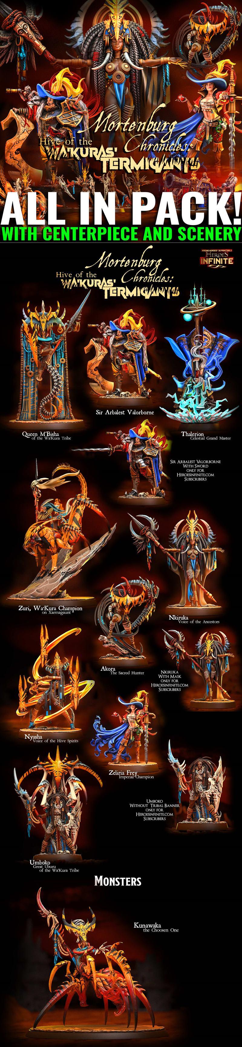 英雄无限：莫尔滕堡纪事——瓦克拉泰米加特蜂巢 3D打印模型|﻿Heroes Infinite – Mortenburg Chronicles – Hive Of The Wa’kura Termigants – 3D Print Model STL