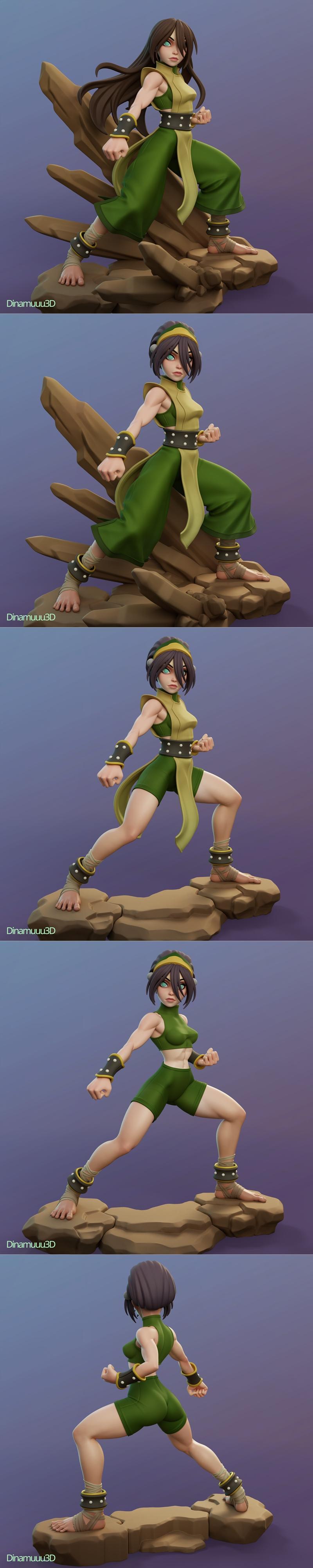 Dinamuuu3D出品：阿凡达郭芙贝芙龙3D打印模型|Dinamuuu3D – Avatar – Toph Beifong – 3D Print Model STL