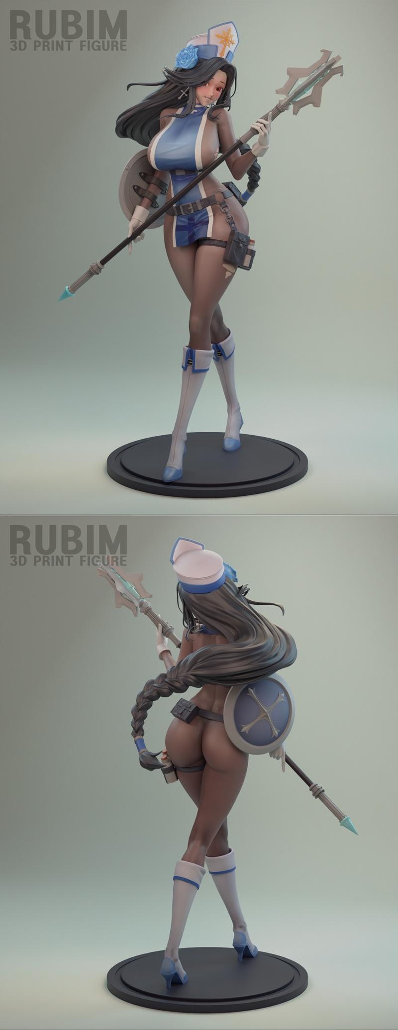 尼克海特少女（冰之玫瑰）3D打印模型|Rubim Figure – NIKKE – Maiden (Ice Rose) – 3D Print Model STL