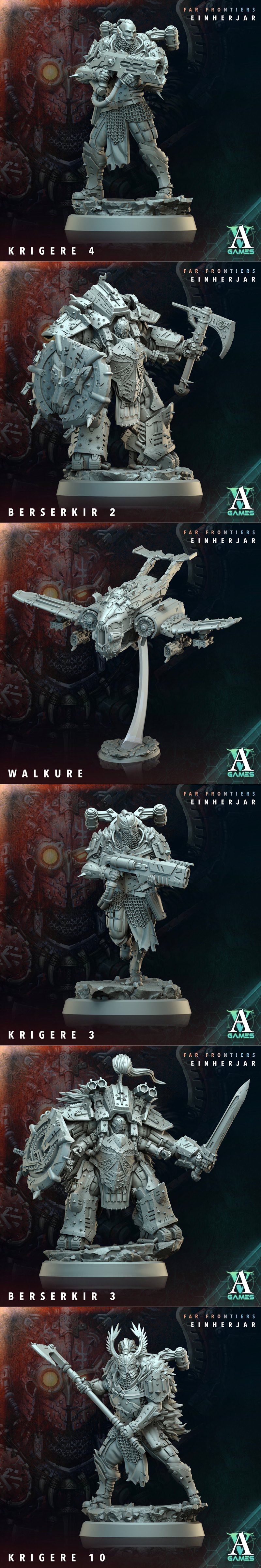 Archvillain Games《远征前线》 Einherjar 3D打印模型|Archvillain Games – Far Frontiers – Einherjar – 3D Print Model STL