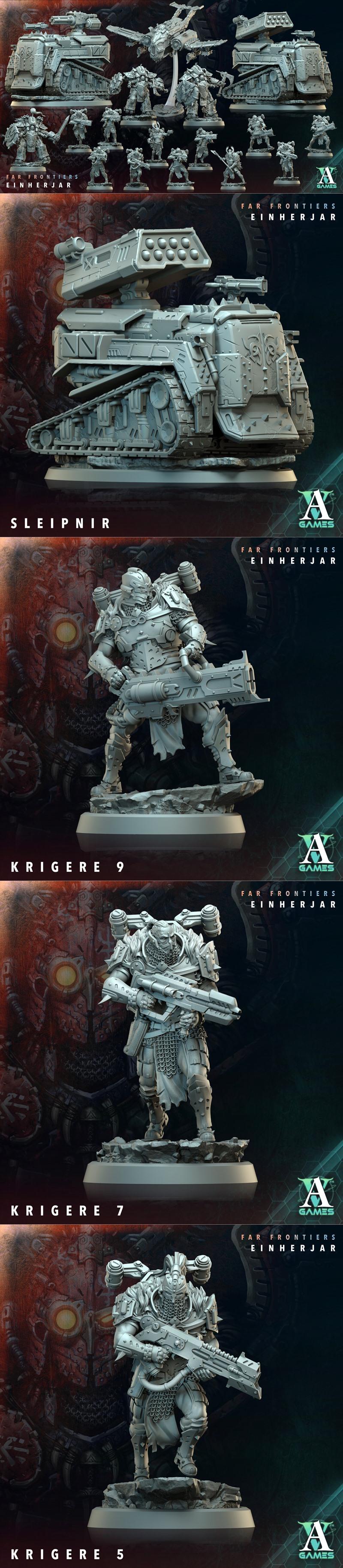 Archvillain Games《远征前线》 Einherjar 3D打印模型|Archvillain Games – Far Frontiers – Einherjar – 3D Print Model STL