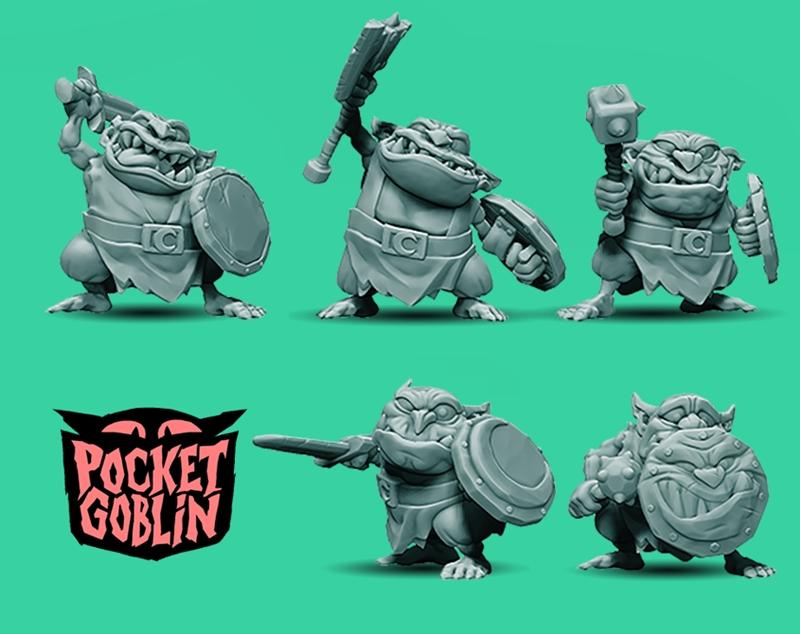 口袋小怪兽——手持武器的咕噜族3D打印模型|Pocket Goblin – Goblins with Hand Weapons – 3D Print Model STL