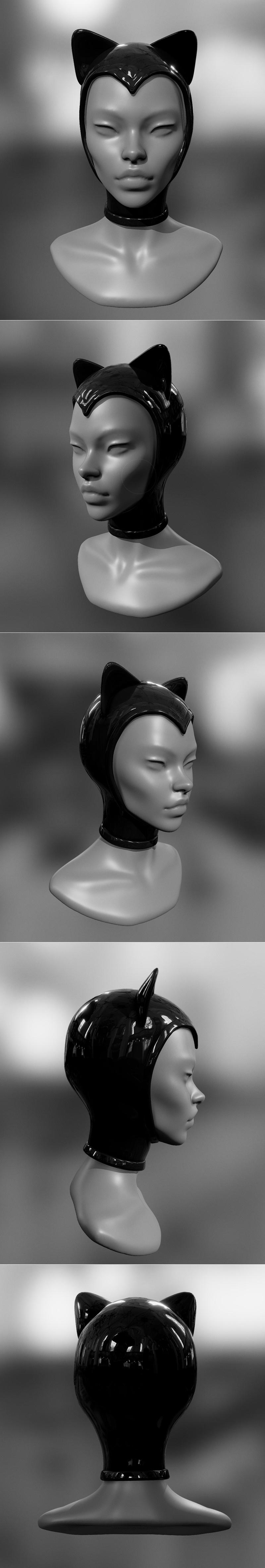 Kitty cat hat hood – catwoman – 3D Print Model STL