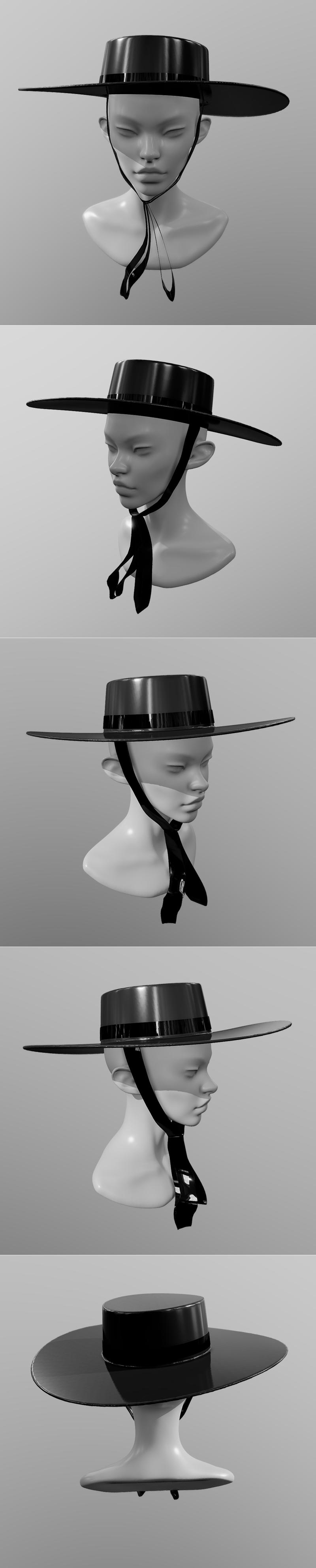 3D打印模型：宽檐帽头饰|Brimmed hat – headwear – 3D Print Model STL