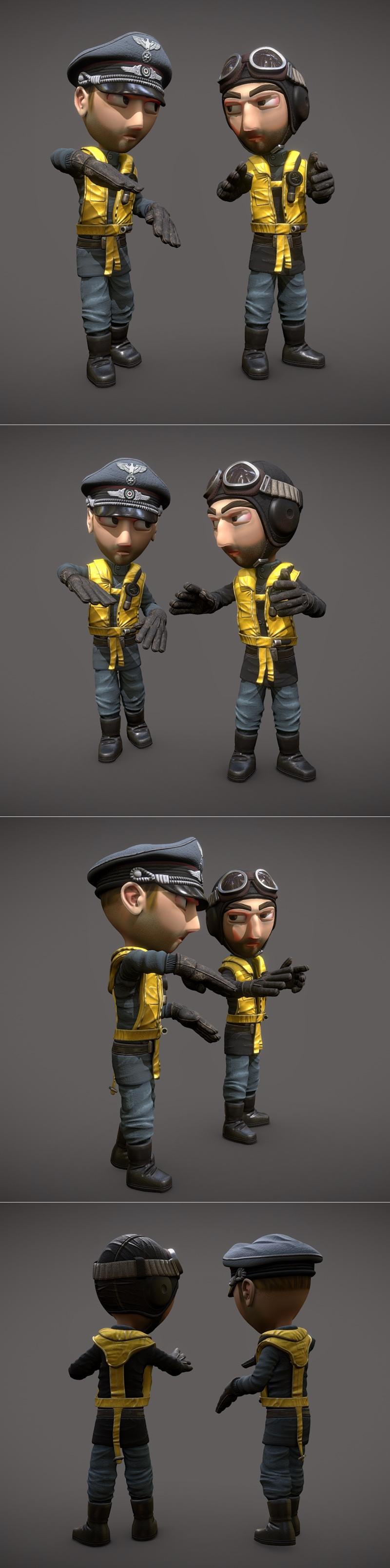玩具 Luftwaffe 飞行员 3D打印模型|TOY luftwaffe pilots – 3D Print Model STL