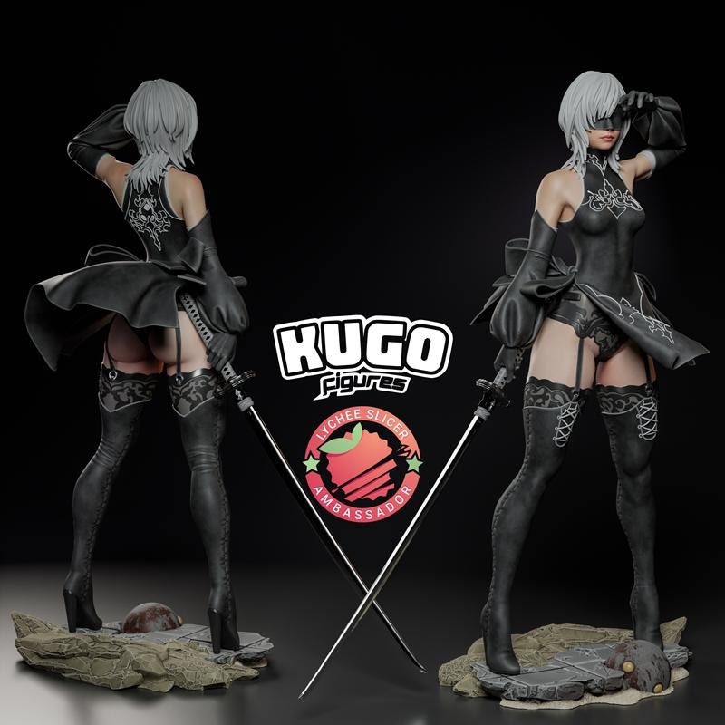 KuGo工作室 2B 3D打印模型|KuGo figures – 2B Nier Automata – 3D Print Model STL