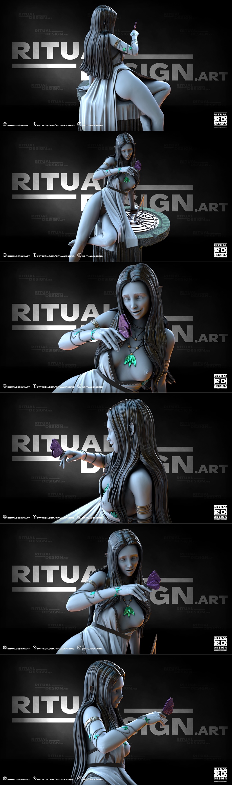 Fenn 3D打印模型：动漫游戏角色设计|Ritual Design – Fenn – 3D Print Model STL