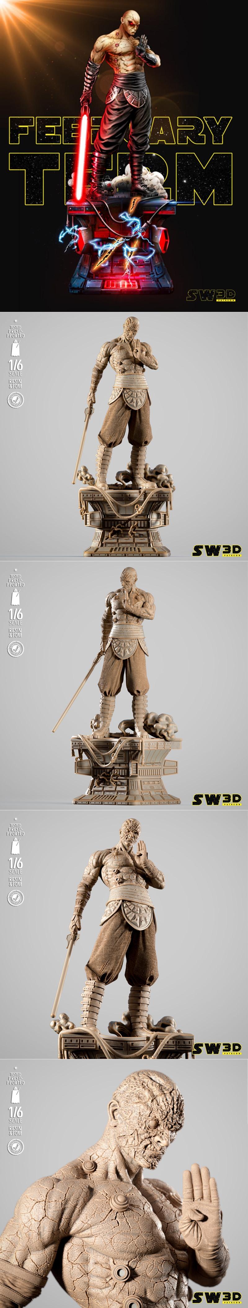 SW3D - 丹特·西昂雕塑 - 3D打印模型|SW3D – Darth Sion Sculpture – 3D Print Model STL