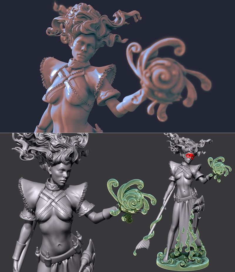 胶水女巫——3D打印模型|Glue Sorceress – 3D Print Model STL