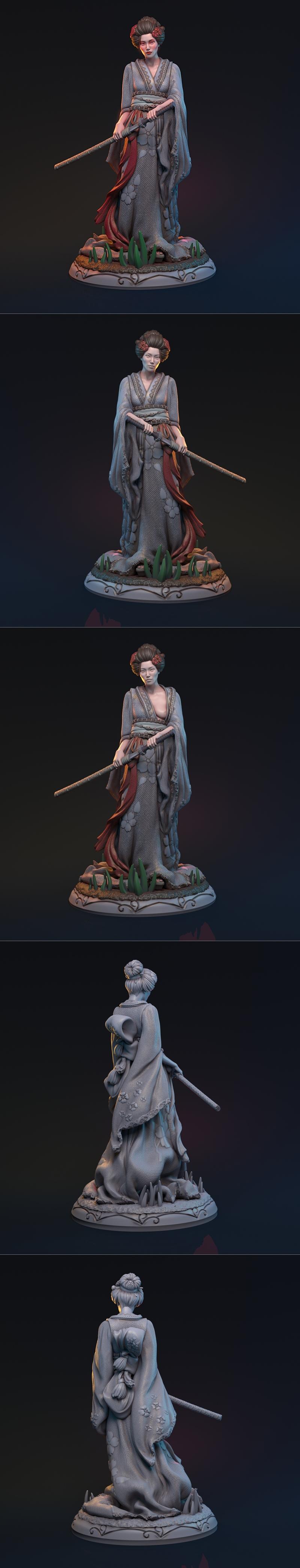我的幻想游戏 - Yuki-Onna - 3D打印模型|Mythreal Games – Yuki-Onna – 3D Print Model STL