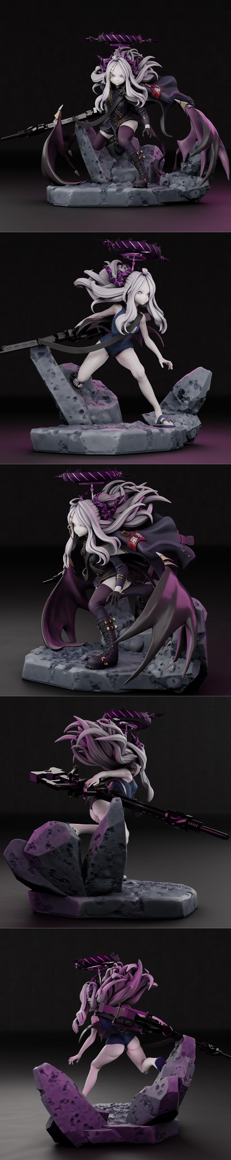 Gr8Tech - 蓝色档案 - 素崎春乃 - 3D打印模型|Gr8Tech – Blue Archive – Sorasaki Hina – 3D Print Model STL