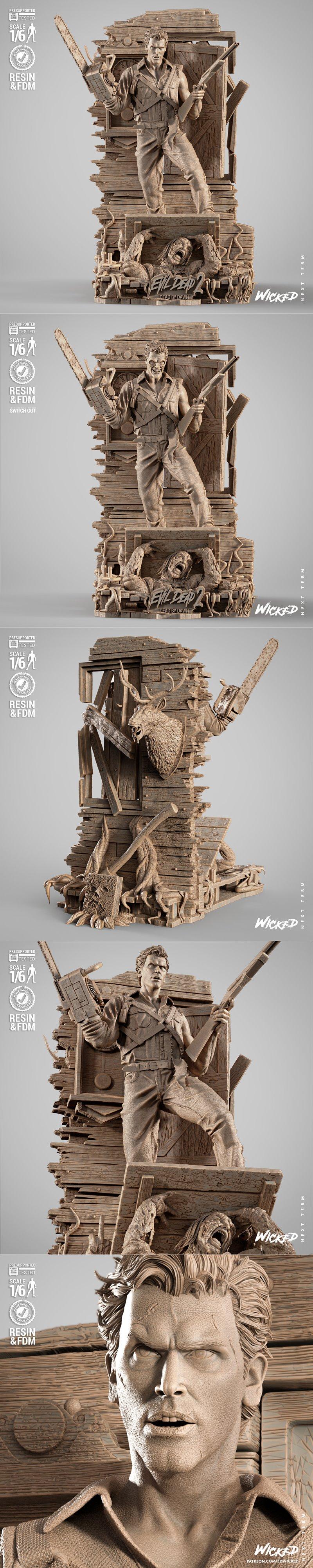 WICKED - 灰烬雕塑 - 3D打印模型|WICKED – Ash Sculpture – 3D Print Model STL