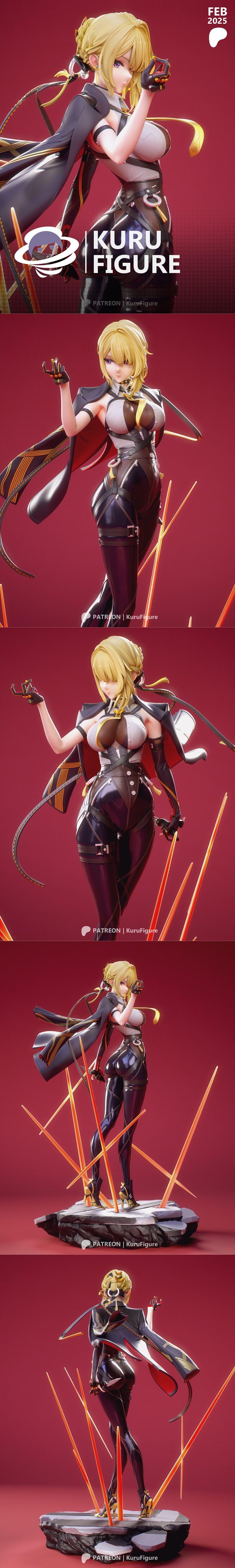 Kuru Figure - 《零之区》艾薇琳·夏维尔 3D打印模型|Kuru Figure – Zenless Zone Zero – Evelyn Chevalier – 3D Print Model STL