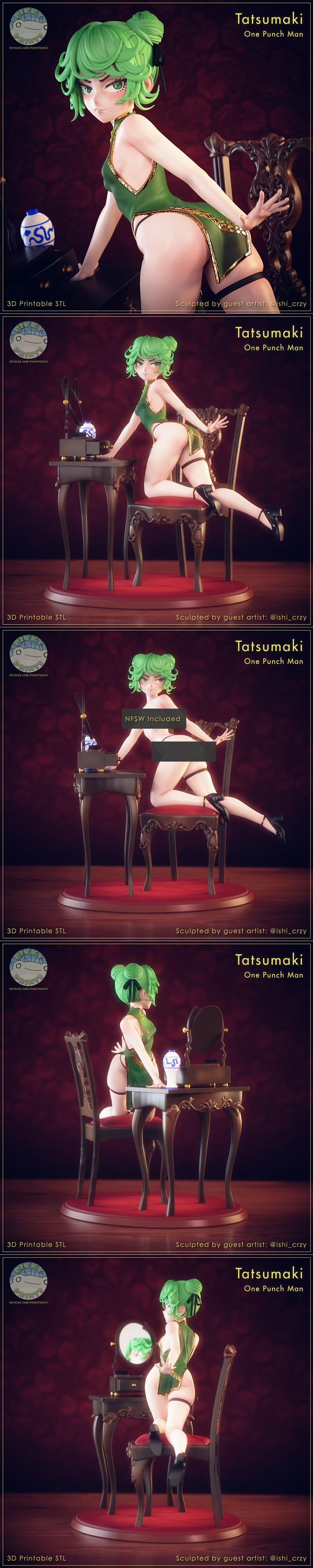 Pikky Prints - 一人之下 - 大筒木桃式 3D打印模型|Pikky Prints – One Punch Man – Tatsumaki – 3D Print Model STL