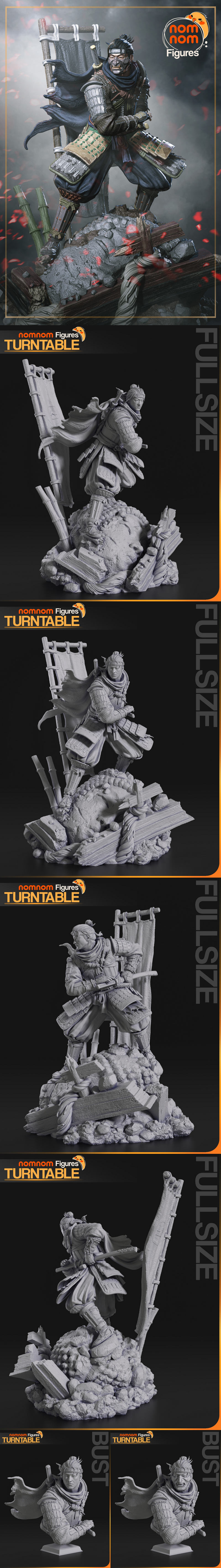 3D打印模型：《鬼泣：魂之觉醒》萨卡伊角色玩偶|NomNom Figures – Jin Sakai – Ghost of Tsushima – 3D Print Model