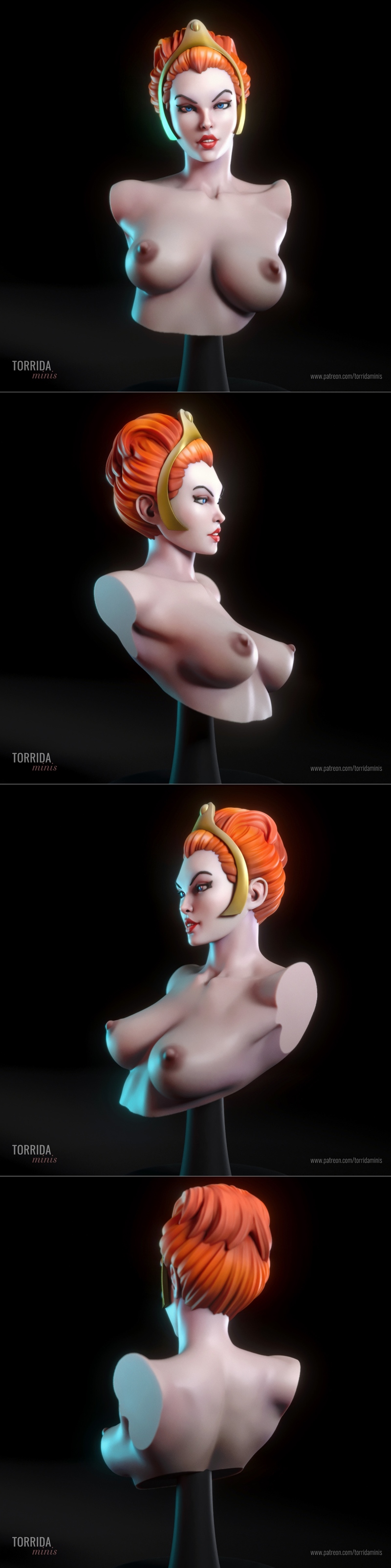Torrida Minis 3D打印模型：Teela Bust角色造型|Torrida Minis – Teela Bust – 3D Print Model STL