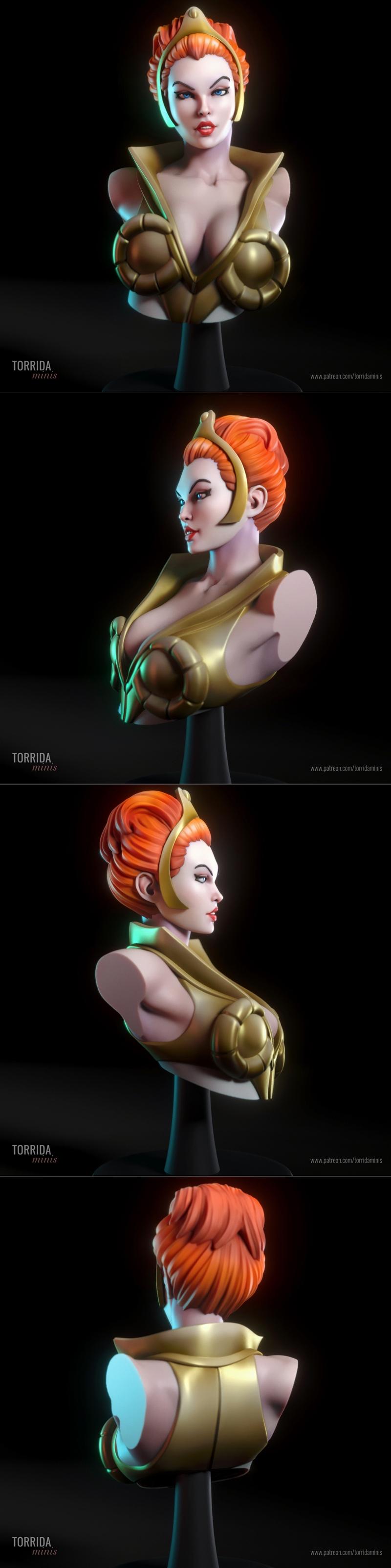 Torrida Minis 3D打印模型：Teela Bust角色造型|Torrida Minis – Teela Bust – 3D Print Model STL