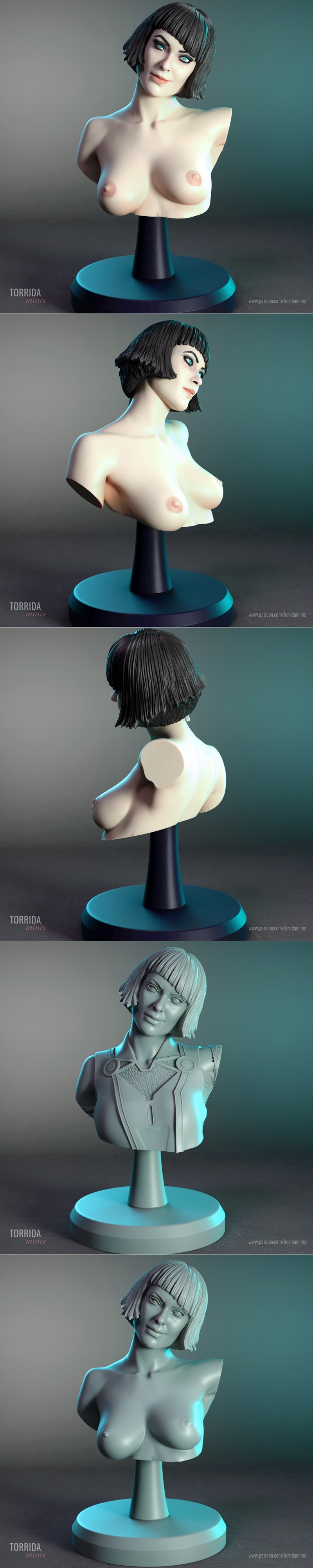 Torrida Minis - 乔拉·布斯特 - 3D打印模型|Torrida Minis – Quorra bust – 3D Print Model STL